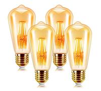 EXTRASTAR Bombilla LED vintage Edison 4 W E27 2200 K Edison bombilla vintage retro estilo bombillas decorativas luz filamento de la bombilla (4 unidades)