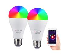 EXTRASTAR Bombillas Alexa LED E27 WiFi Bombilla Smart, Bombillas Inteligentes 15 W 1400 Lm Luces cálidas/frías y 16 millones de colores, compatible con Alexa, Google Home y con Timing - Paquete de 2