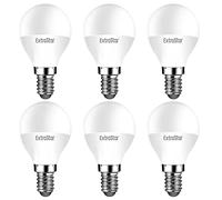 EXTRASTAR Bombillas LED 6W E14 G45, Luz Fría 6500K, No Regulable, 6Pcs