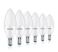 EXTRASTAR Bombillas LED de vela, E14.8W equivalente a 64W, 6500K Luz Blanca Fría C37 8W