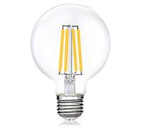 EXTRASTAR Bombillas Vintage Led E27 8W, Lampara Decorativa Retro Edison G80 Bulbo Filamento Tungsteno Luz Fría 6500K 950Lm - 1 pcs