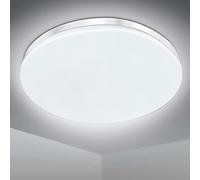 EXTRASTAR Lámpara de techo LED Panel LED UFO ultrafino redondo blanco 6500K 1900LM, Lámpara de techo para sala de estar Dormitorio Baño Cocina Pasillo y balcón 33cm 24W