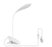 EXTRASTAR Lámparas de Escritorio, Led Escritorio, Lampara Lectura Pinza, Luz Blanca 6500K, Cuello de Cisne de 360° Cuidado Ocular Luz LED, Modo de Carga USB, 1pc