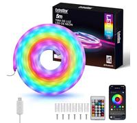 EXTRASTAR Tira de Luz LED de Neón RGB, Tiras LED 5M 125Leds con Mando a Distancia de 24 Teclas y Control Bluetooth APP, Impermeable IP65, 27 modos, para Habitación, Boda, Fiesta, Navidad