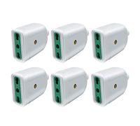 EXTRASTAR Toma de volante, toma ahorraespacio, 2P + T, 16A, 230V, color blanco, 6 unidades.
