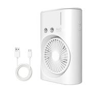 EXTRASTAR Ventilador de niebla portátil, ventilador de carga USB con tanque de agua, iluminación RGB, tanque de 280 ml, ideal para oficina, viajes y actividades de plei