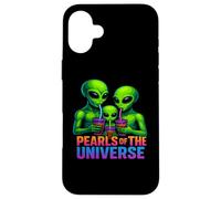 Extraterrestre Bebiendo té Boba Carcasa para iPhone 16 Plus