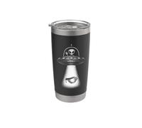 Extraterrestre Café OVNI Secuestro Divertido Ciencia Ficción Humor Vaso térmico de acero inoxidable de doble pared