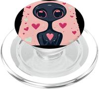 Extraterrestre divertido de San Valentín para los amantes del espacio y los ovnis PopSockets PopGrip para MagSafe