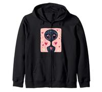 Extraterrestre divertido de San Valentín para los amantes del espacio y los ovnis Sudadera con Capucha