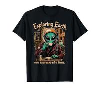Extraterrestre Divertido explorando la Tierra Espresso Lover Café Italia Camiseta