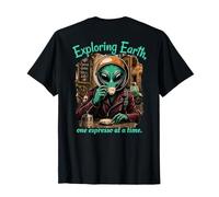Extraterrestre Divertido explorando la Tierra Espresso Lover Café Italia Camiseta
