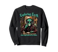 Extraterrestre Divertido explorando la Tierra Espresso Lover Café Italia Sudadera