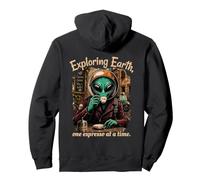 Extraterrestre Divertido explorando la Tierra Espresso Lover Café Italia Sudadera con Capucha