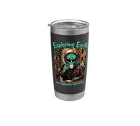Extraterrestre divertido explorando la tierra Espresso Lover Café Italia Vaso térmico de acero inoxidable de doble pared