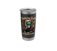 Extraterrestre divertido explorando la tierra Espresso Lover Café Italia Vaso térmico de acero inoxidable de doble pared