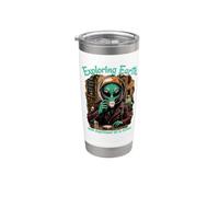 Extraterrestre divertido explorando la tierra Espresso Lover Café Italia Vaso térmico de acero inoxidable de doble pared