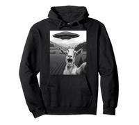Extraterrestre Divertido OVNI Cabra Abducción Selfie Sudadera con Capucha