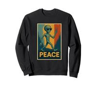 Extraterrestre divertido que da paz, gafas de sol alienígenas, paz OVNI Sudadera