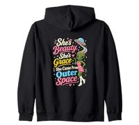 Extraterrestre Gracioso Ella es la Belleza Que Vino de la Dama del Espacio Exterior Sudadera con Capucha