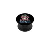 Extraterrestre Gracioso Ella es la Belleza Que Vino del Espacio Exterior PopSockets PopGrip Adhesivo