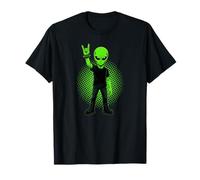 Extraterrestre Metalhead Cuernos del Diablo Letrero De Mano Camiseta