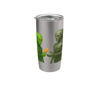 Extraterrestre que paga el regalo criptográfico de la píldora anaranjada Vaso térmico de acero inoxidable de doble pared