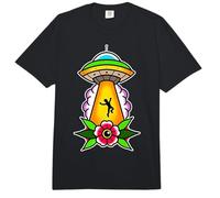 Extraterrestre Secuestro OVNI Nave Espacial Tatuaje Flash Comfort Colors Adult Heavyweight T-Shirt