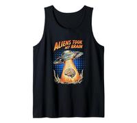 Extraterrestres tomaron mi Cerebro secuestro OVNI Retro Obra de Arte Camiseta sin Mangas