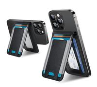 ExtreLife 2-in-1 Magsafe Wallet, Adjustable Stand, Open ID Window, Magnetic Wallet for iPhone 17/16/15/14 Pro Max/14 Pro/14 Plus/13/12 Series, 9 Cards Holder, Vegan Leather, Black