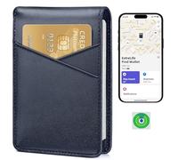 ExtreLife Cartera para hombre con rastreador inteligente, billetera plegable de cuero genuino, compatible con Apple Find My, 10 ranuras para tarjetas, bolsillo para dinero, ventana para identificación