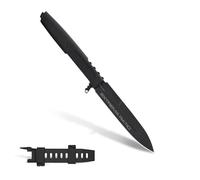 Extrema Ratio - Requiem (Negro), hoja de acero Bohler N690 de 4,9 mm de grosor, endurecido a 58 HRC, acabado pulido negro, mango ergonómico ligero, fabricado en Italia