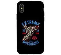 Extreme Dirt Bike Motocross Rider Estilo envejecido Carcasa para iPhone X/XS