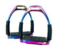 EXTREME Flexi - Estribo de seguridad - Arco iris - Flexible y antideslizante - Aluminio - Tamaño a elegir: 4", 4.5", 5 (4.5 pulgadas)