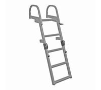 Extreme Max 3006.8881 Deluxe - Escalera Plegable de Aluminio Soldado y pontón - 4 escalones