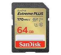 Tarjeta SDXC Sandisk SDSDXW2-064G-GNCIN 64 GB Extreme PLUS 170 MB/s V30 U3