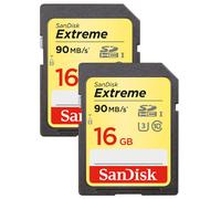 Extreme SDHC 16 GB Clase 10, paquete de 2