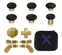 eXtremeRate 13 en 1 Component Pack Kit para Xbox Elite Series 2 Control 6 Joysticks Metálicos & Herramienta de Ajuste 2 D-Pads 4 Paletas para Xbox Elite Series 2 Core Mando-Oro Héroe Metálico