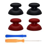 eXtremeRate 2 Pares de Joysticks para ps5 para ps4 Control Palancas Analogicos Joystick Reemplazable para ps5 Repuesto para Pulgar Thumbsticks para ps4 Slim Pro-No Incluye Mando(Negro&Rojo Carmín)