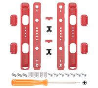eXtremeRate 2 Piezas de Carcasa para Nintendo Switch Joycon Strap Shell de Reemplazo Placa Cubierta de Correa Muñeca Joycon Carcasa Wrist Strap Botones para Nintendo Switch(Transparente Rojo)