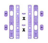 eXtremeRate 2 Piezas de Carcasa para Nintendo Switch Joycon Strap Shell de Reemplazo Placa Cubierta de Correa Muñeca Joycon Carcasa Wrist Strap Botones para Nintendo Switch(Transparente Violeta)