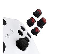eXtremeRate ABXY Acción Botones de Reemplazo para Xbox Series X/S Control Botón en Color Tres Tono Símbolos Clásicos Teclas Botón ABXY para Xbox One S/X, Elite V1/V2(Negro Claro Rojo Carmín)