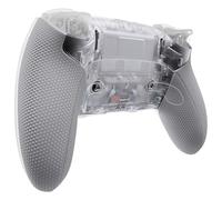 eXtremeRate Beyond ARC Carcasa Inferior Compatible con ps5 Edge Controller Accesorios Placa Cubierta Trasera con Grip de Goma de Repuesto y Marco Decorativo para ps5 Edge Mando (Gris & Transparente)