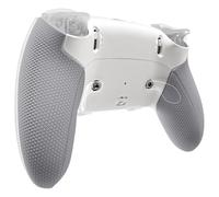 eXtremeRate Beyond ARC Carcasa Inferior Compatible con ps5 Edge Controller | Placa Cubierta Trasera con Grip de Goma de Repuesto y Marco Decorativo para ps5 Edge Mando (Blanco & Gris)