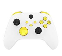 eXtremeRate Botones Completos para Xbox Series S X Mando - Repuesto Botón de LB RB LT RT Bumpers Gatillos D-Pad ABXY Start Back Sync Compartir Teclas para Xbox Series X/S Control (Dorado Cromo)