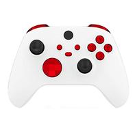 eXtremeRate Botones Completos para Xbox Series S X Mando - Repuesto Botón de LB RB LT RT Bumpers Gatillos D-Pad ABXY Start Back Sync Compartir Teclas para Xbox Series X/S Control (Rojo Cromo)