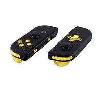 eXtremeRate Botones de D-pad Versión para Nintendo Switch y Oled, Teclas de ABXY Dirección SR SL L R ZR ZL Gatillos, Resorte para Joycons (Compatible con eXtremeRate D-pad Carcasa) - Oro cromado