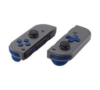 eXtremeRate Botones de D-pad Versión para Nintendo Switch y Oled, Teclas de ABXY Dirección SR SL L R ZR ZL Gatillos, Resorte para Joycons (Compatible con eXtremeRate D-pad Carcasa) - Transparente Azul