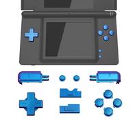 eXtremeRate Botones de Repuesto para Nintendo DS Lite, D-pad A B X Y R L Start y Select, Teclas de Volumen Power - Sin Consola Portátil, Azul a Violeta