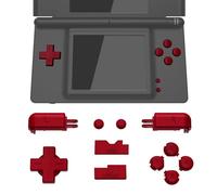 eXtremeRate Botones de Repuesto para Nintendo DS Lite, D-pad A B X Y R L Start y Select, Teclas de Volumen Power - Sin Consola Portátil, Rojo Escarlata